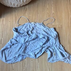 Djerf Avenue Soft Blue Tie Top